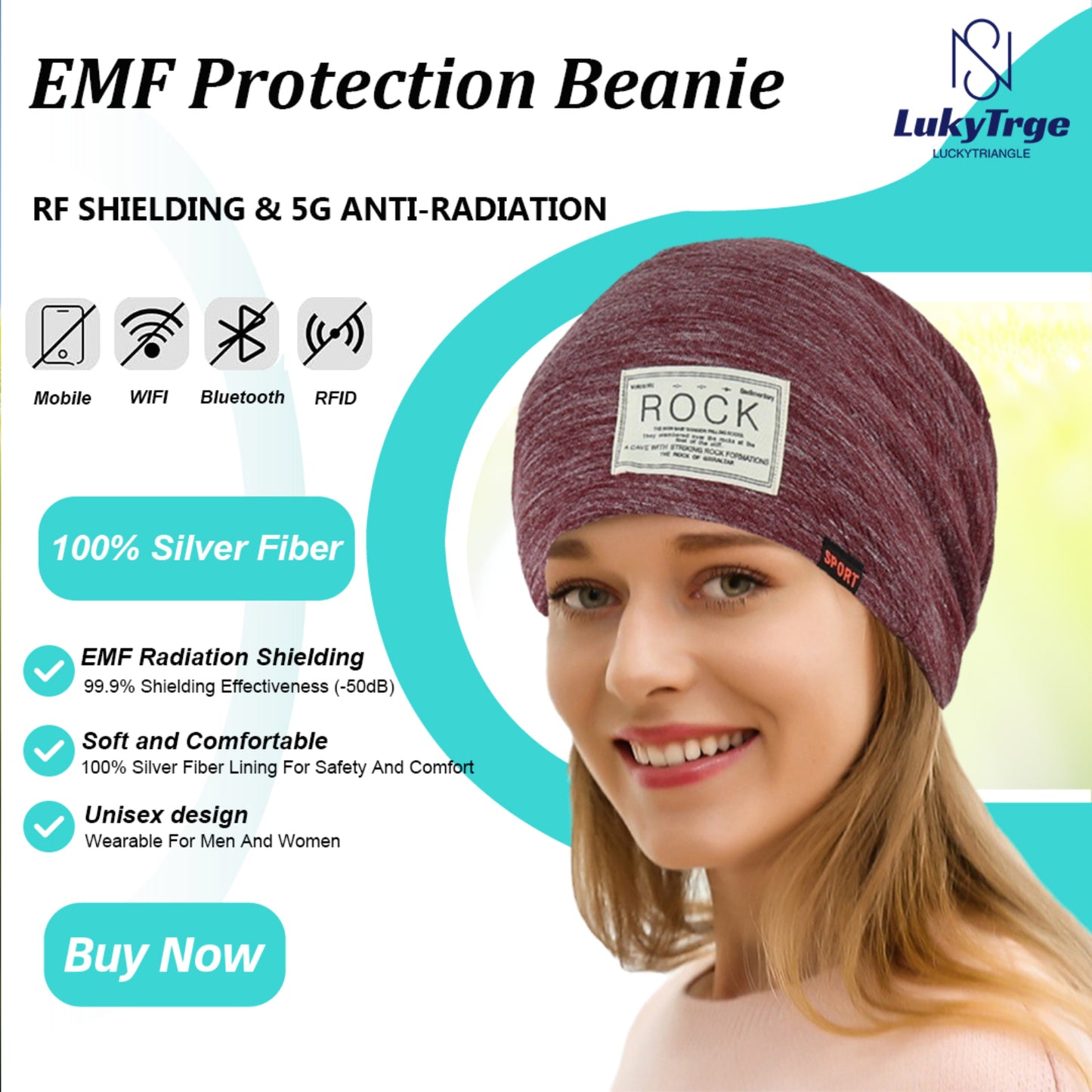 EMF Protection Faraday Hat,Microwave Radiation Blocking Stretch Cap