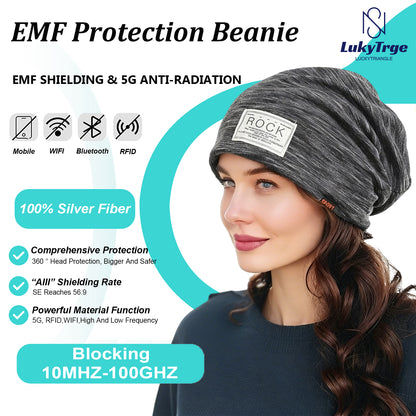 EMF Protection Beanies Cap,Unisex Faraday Hat,Microwave Radiation Blocking Stretch Cap