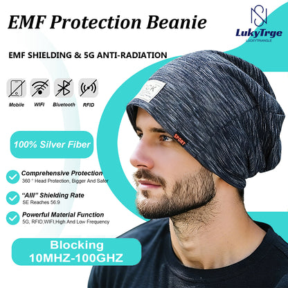EMF Protection Beanies Cap,Unisex Faraday Hat,Microwave Radiation Blocking Stretch Cap