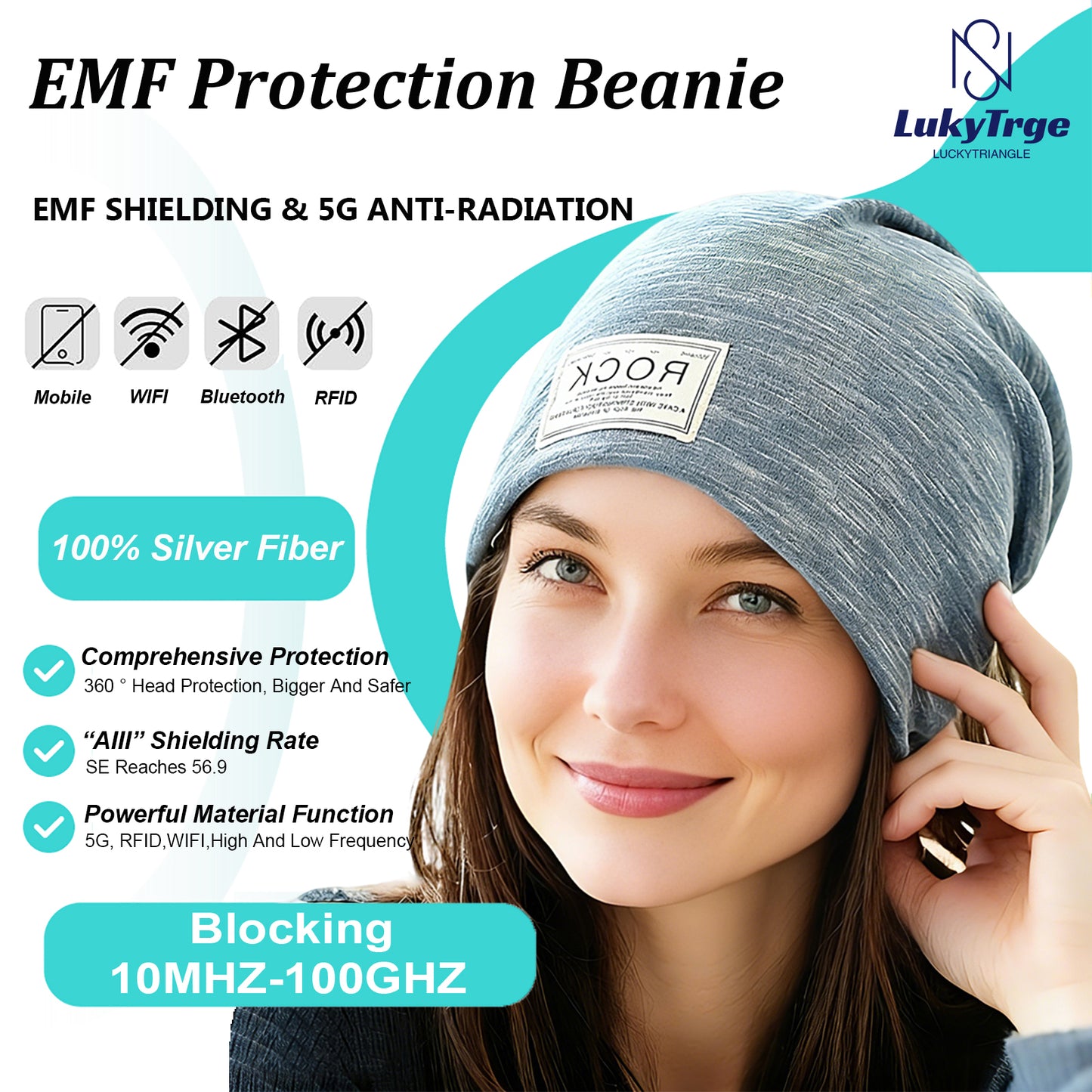 EMF Protection Beanies Cap,Unisex Faraday Hat,Microwave Radiation Blocking Stretch Cap